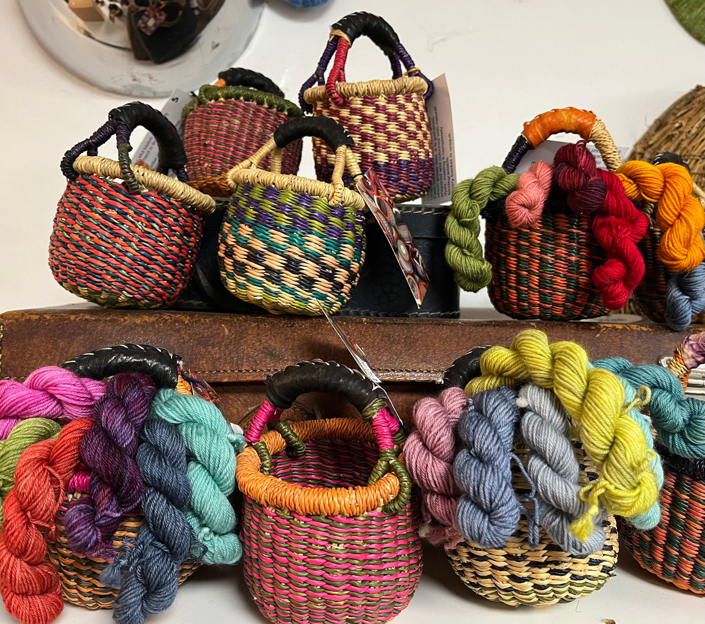 Pick & Mix Mini Skeins to go with your choice of Bolga Basket