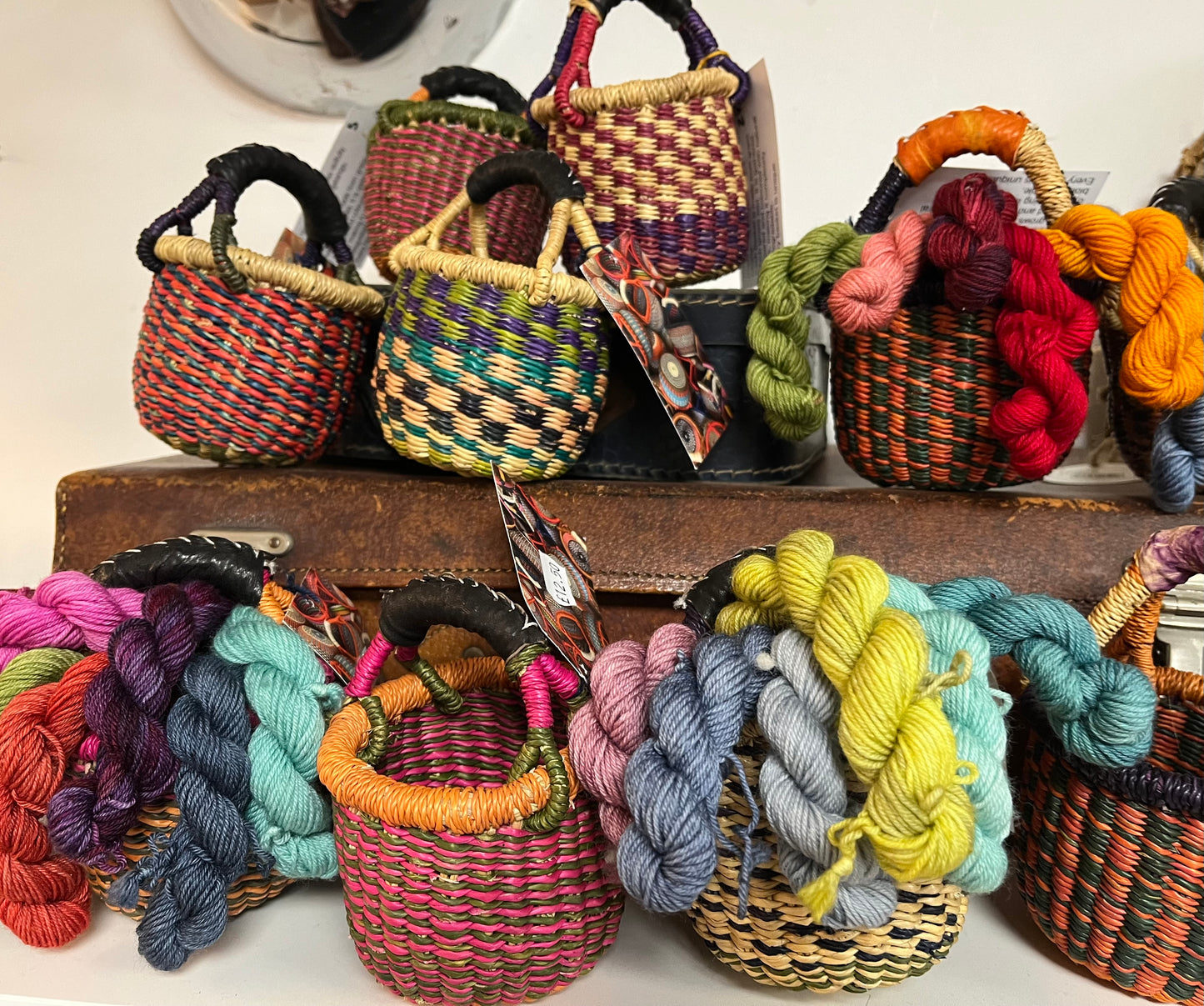 Pick & Mix Mini Skeins to go with your choice of Bolga Basket