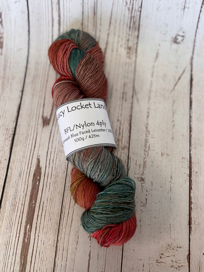 Locket's Hand Dyed 4ply BFL/Nylon Sock Yarn