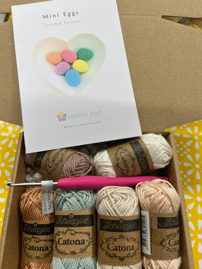 Little Crochet Eggs Kit with Cottonpod pattern