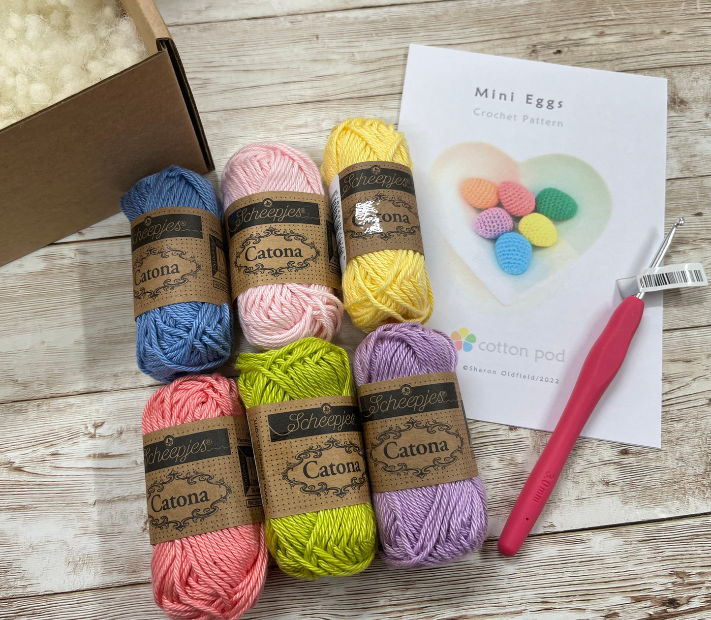 Little Crochet Eggs Kit with Cottonpod pattern