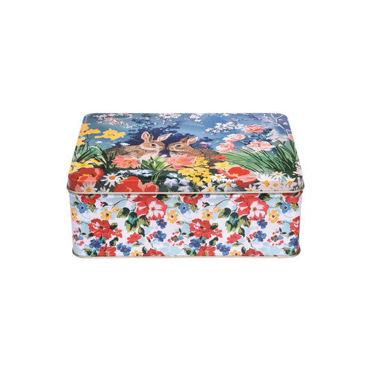 Vintage Spring deep rectangular tin