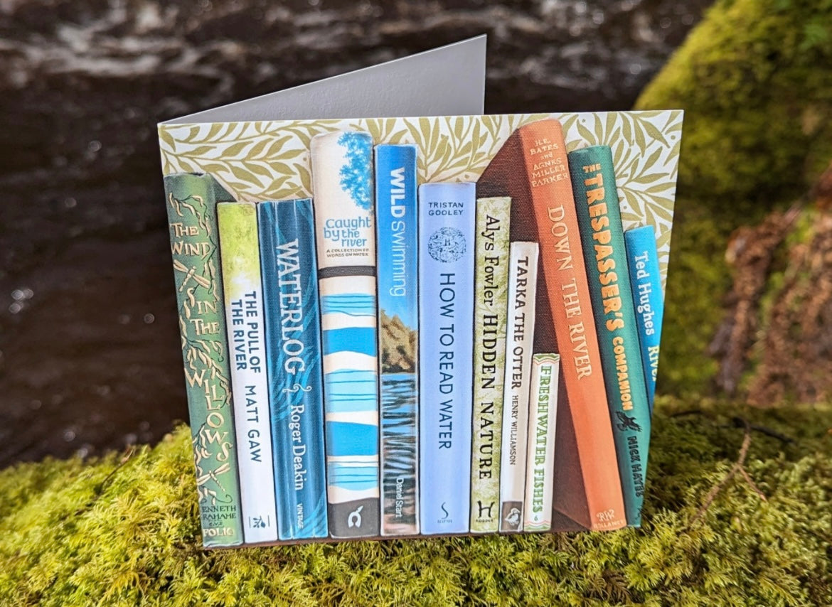 Fabulous Bookshelf Art greetings card by Roo Waterhouse