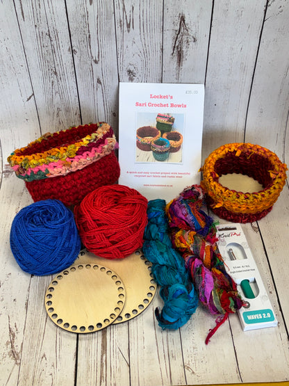 Sari Ribbon Crochet Bowl Kit - makes 2