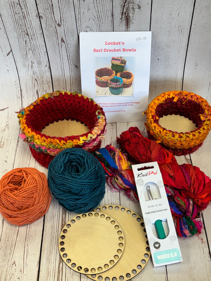 Sari Ribbon Crochet Bowl Kit - makes 2