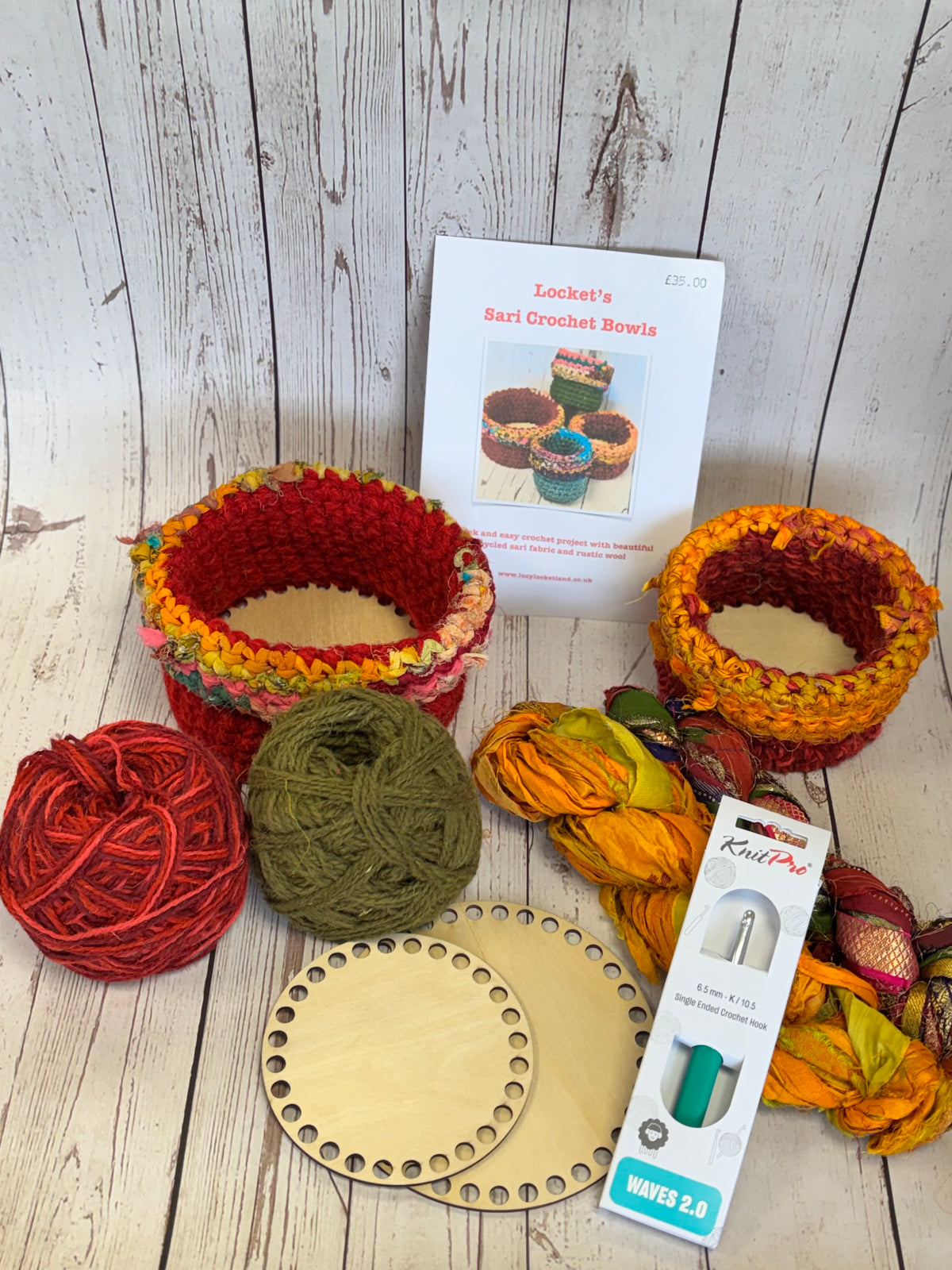 Sari Ribbon Crochet Bowl Kit - makes 2