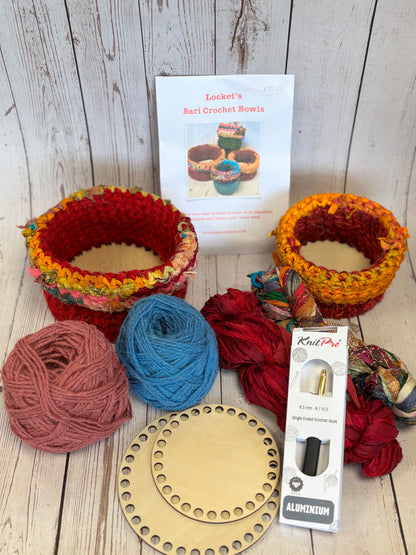 Sari Ribbon Crochet Bowl Kit - makes 2