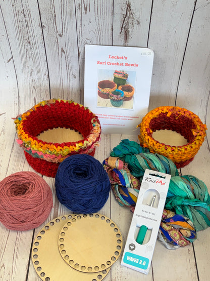 Sari Ribbon Crochet Bowl Kit - makes 2