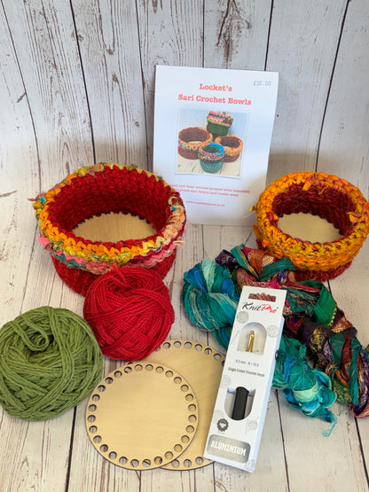 Sari Ribbon Crochet Bowl Kit - makes 2