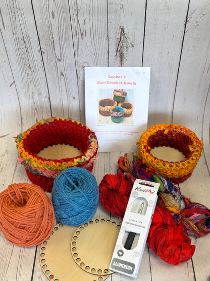 Sari Ribbon Crochet Bowl Kit - makes 2