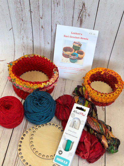 Sari Ribbon Crochet Bowl Kit - makes 2