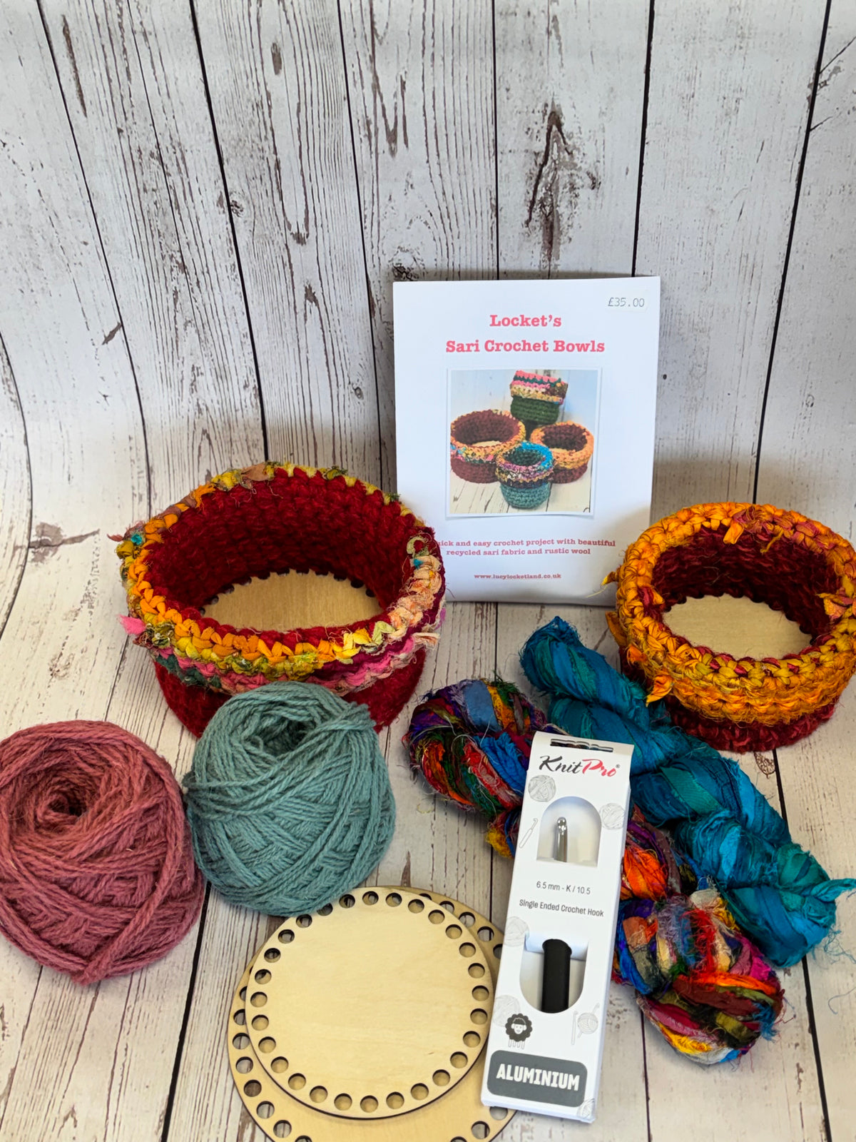 Sari Ribbon Crochet Bowl Kit - makes 2