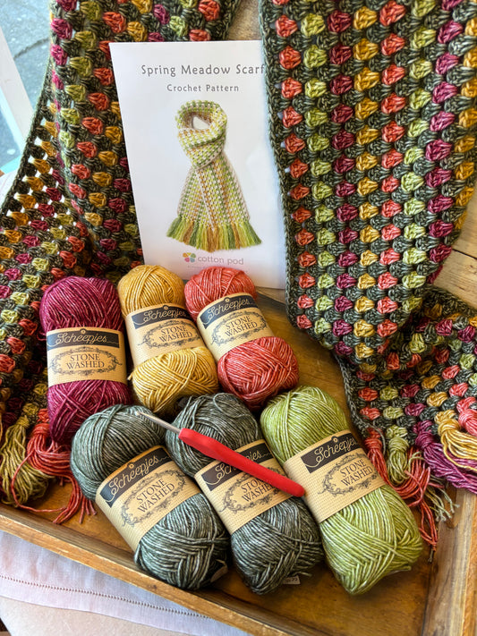 Spring Meadow Crochet Scarf Kit