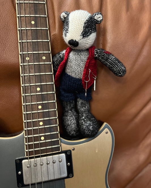 Locket's Year of Little Cotton Rabbits - Billy the Budding Brock Star Badger