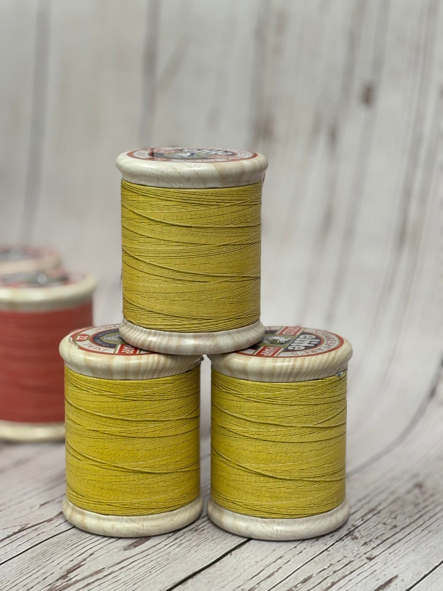 Cotton Reel Tin with Liberty Patchwork fabric & Hexie templates