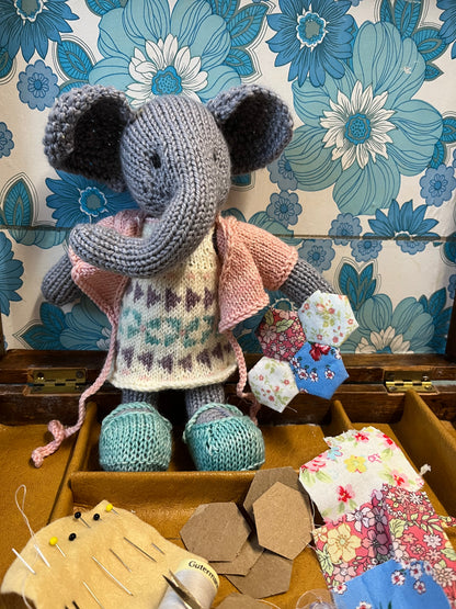 Locket's Year of Little Cotton Rabbits - Queenie the Quilting Elephant