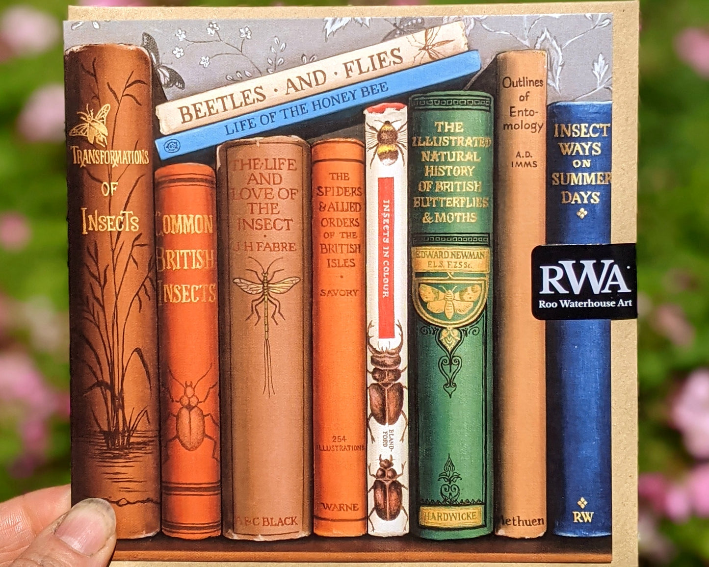 Fabulous Bookshelf Art greetings card by Roo Waterhouse