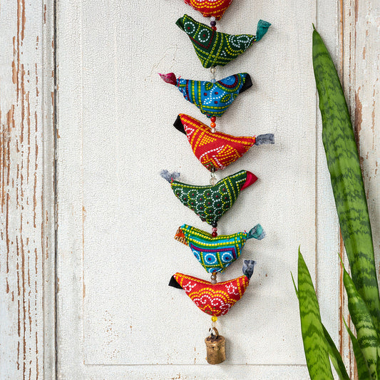 Multi coloured bird garland