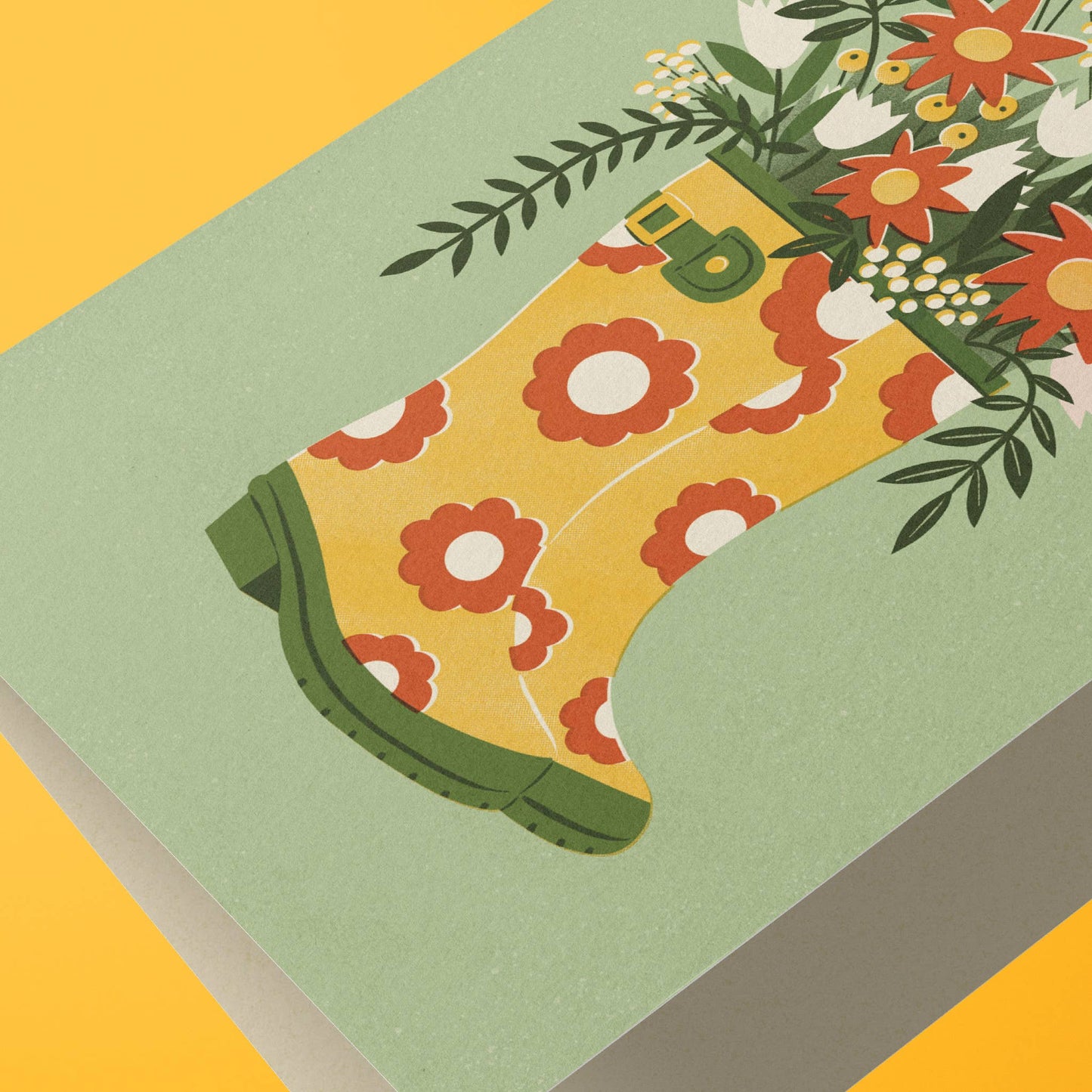 Spring Wellies |  Floral Countryside Greeting Card