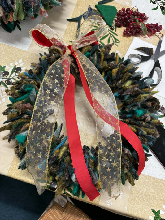 A Happy Accident! Saturday 21st November 10.30-1.30 Christmas Wreath Workshop with Mandy Moore from Shetland