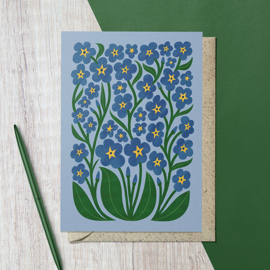 Forget Me Not | Modern-Retro Floral Reusable Greeting Card