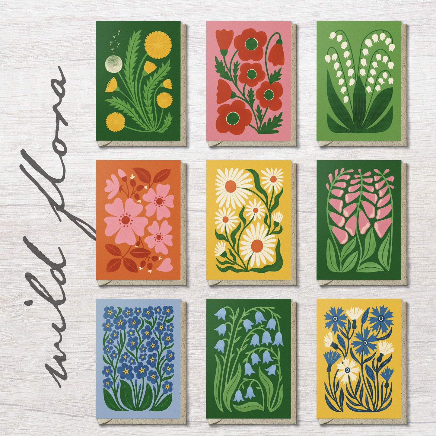 Corn Poppy | Modern-Retro Floral Reusable Greeting Card