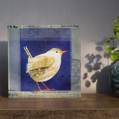 Wren Card - on map (British Birds)