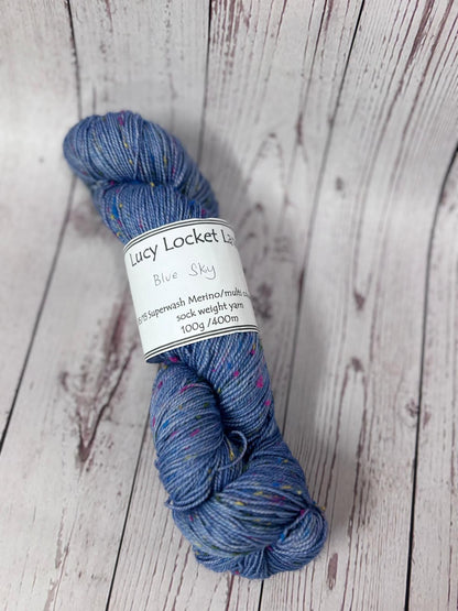 Locket's Hand Dyed 4ply Merino with multi coloured neps