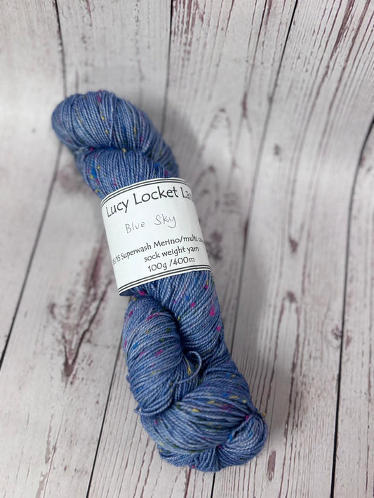 Locket's Hand Dyed 4ply Merino with multi coloured neps